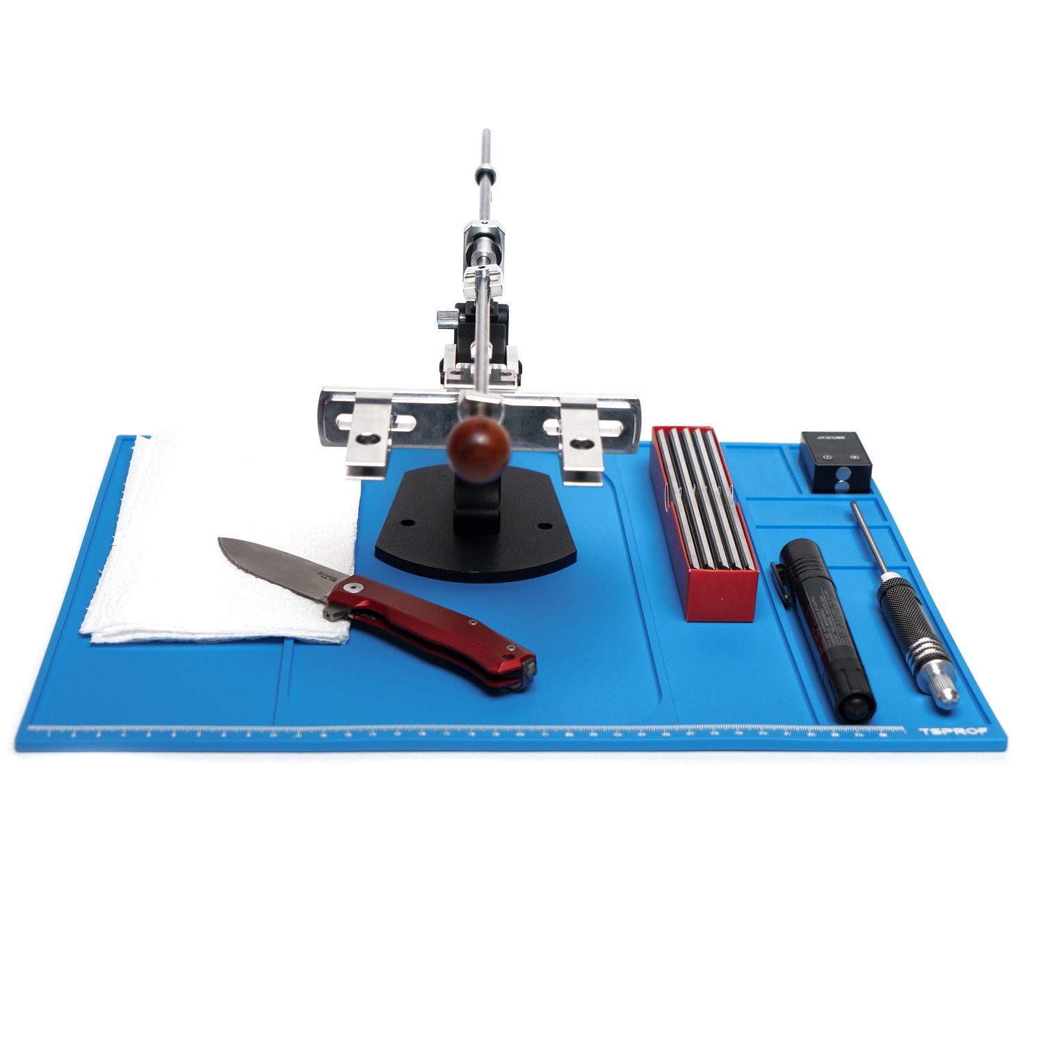 Коврик TSPROF для сборки, разборки, заточки ножей (синий)